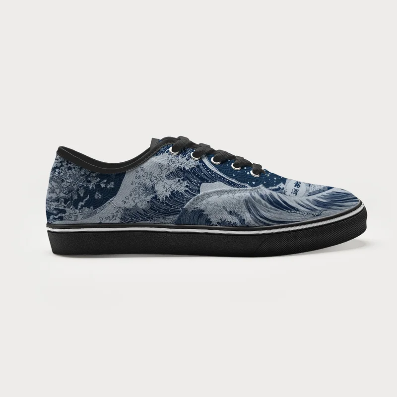 Tokyo-Tiger The Great Wave Off Beer Canvas Shoes