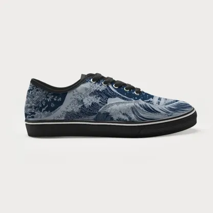Tokyo-Tiger The Great Wave Off Beer Canvas Shoes