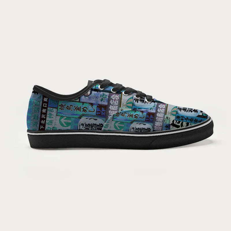 Tokyo-Tiger Tokyo Street Signs Blue Canvas Shoes