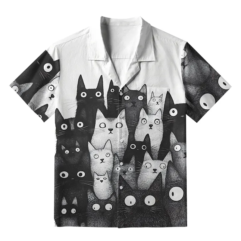 Tokyo-Tiger Funny Cats' Gaze Aloha Hawaiian Shirt