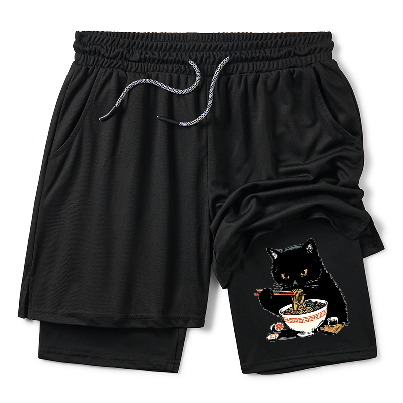 Tokyo-Tiger Cat Eating Favorite Ramen Training Shorts