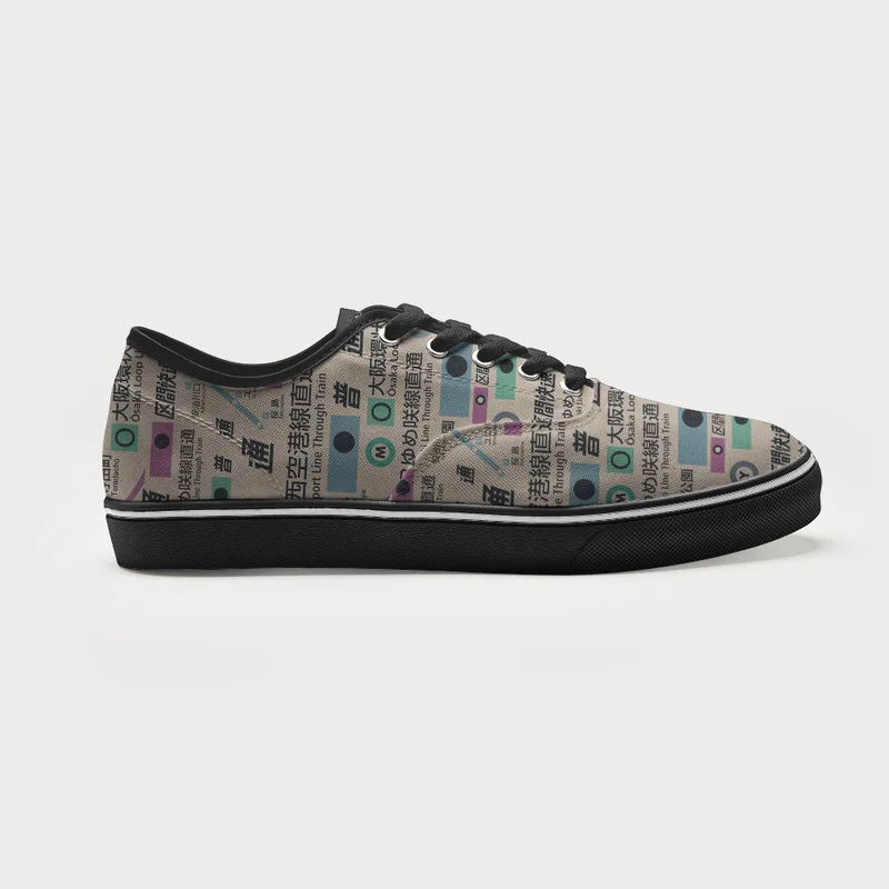 Tokyo-Tiger Japanese Train Routes Canvas Shoes