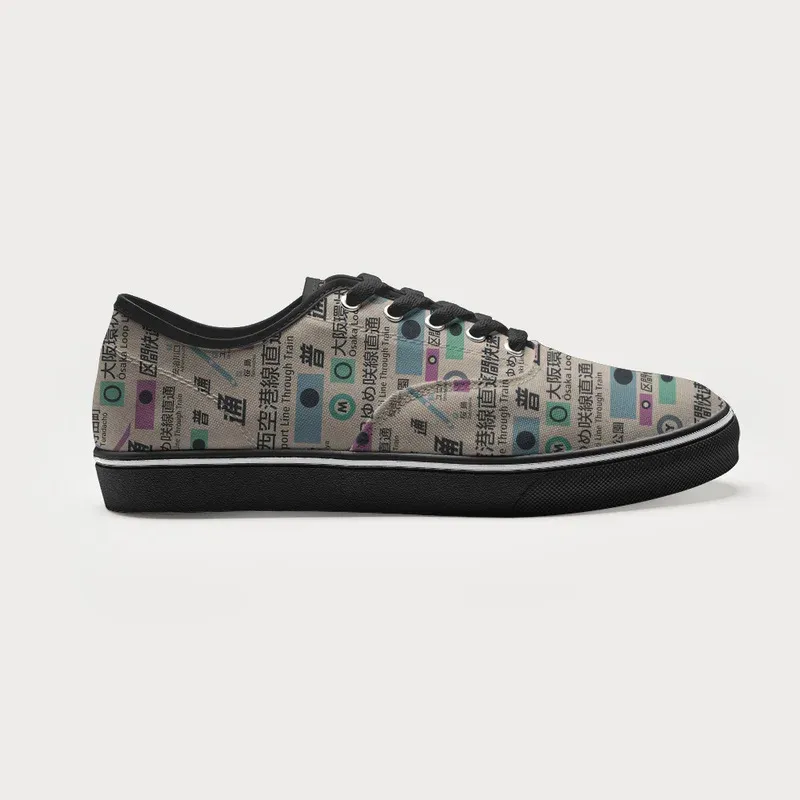 Tokyo-Tiger Japanese Train Routes Canvas Shoes