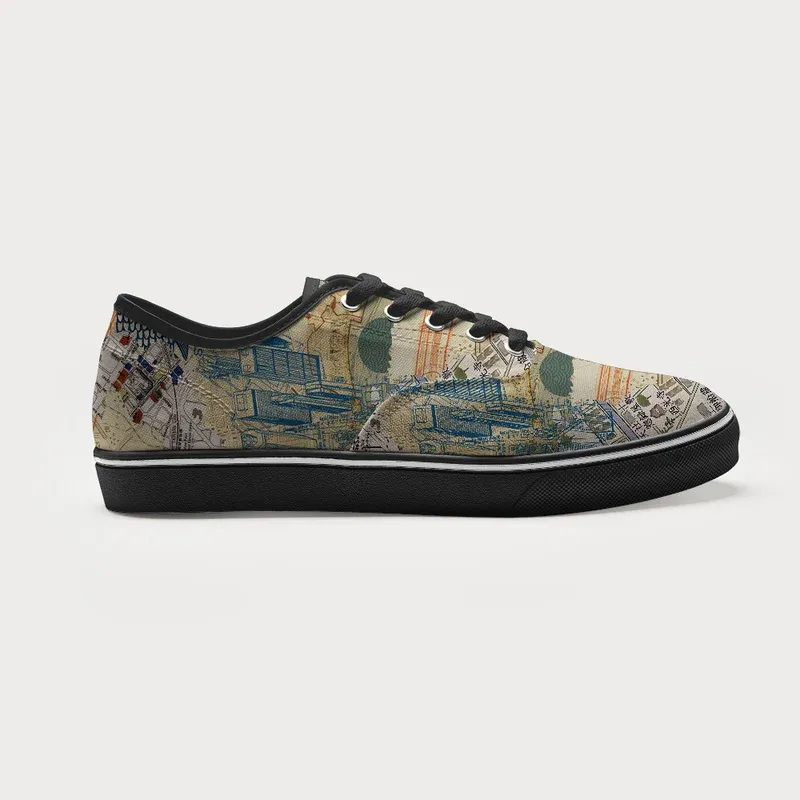 Tokyo-Tiger Old Tokyo Maps Canvas Shoes