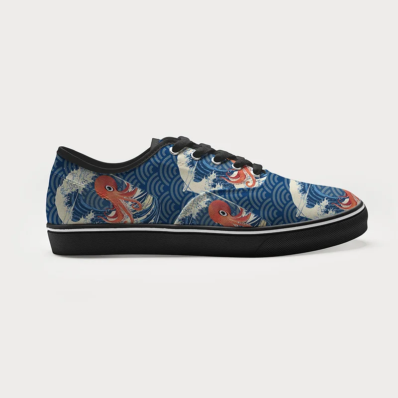 Tokyo-Tiger Great Wave Off Octopus Canvas Shoes