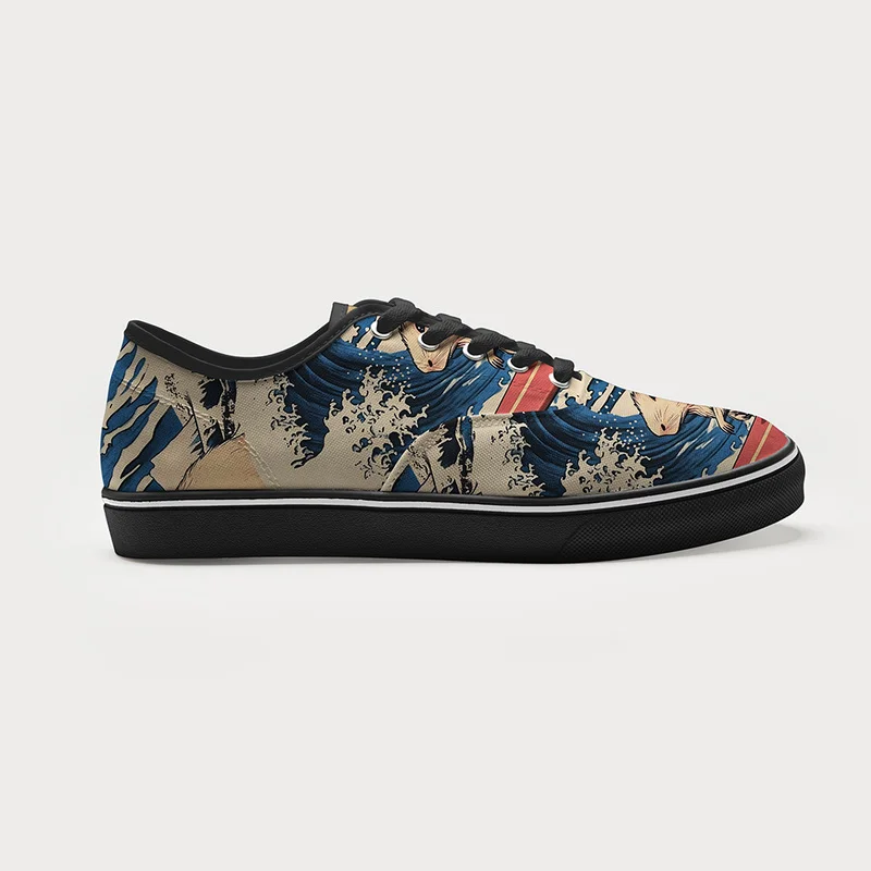Tokyo-Tiger Funny Capybara Surfing Canvas Shoes