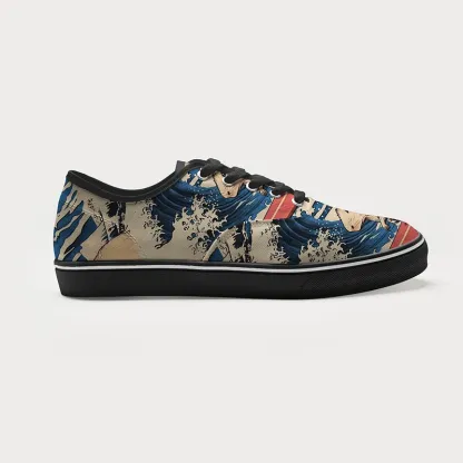 Tokyo-Tiger Funny Capybara Surfing Canvas Shoes