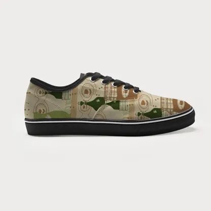 Tokyo-Tiger Cat On The Shelf Canvas Shoes