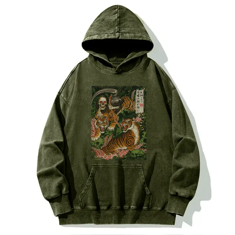 Tokyo-Tiger Death God And Tiger Washed Hoodie