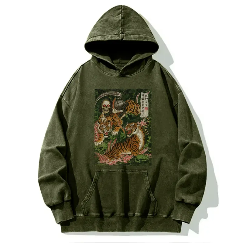 Tokyo-Tiger Death God And Tiger Washed Hoodie