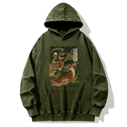 Tokyo-Tiger Death God And Tiger Washed Hoodie