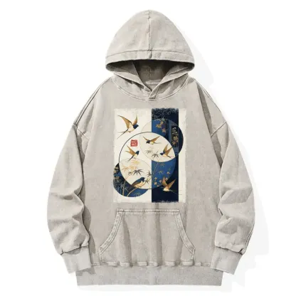 Tokyo-Tiger Swallows Among The Bamboo Washed Hoodie