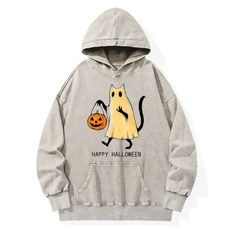 Tokyo-Tiger Halloween Cat Soul Washed Hoodie