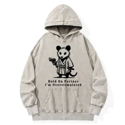 Tokyo-Tiger Funny Possum Samurai Washed Hoodie