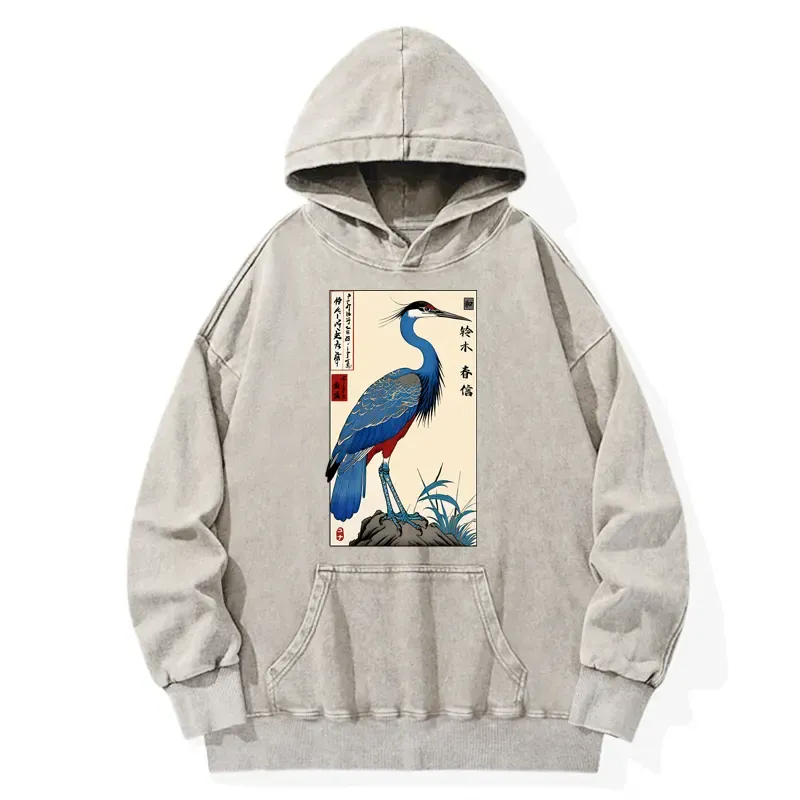 Tokyo-Tiger Colorful Crane Washed Hoodie