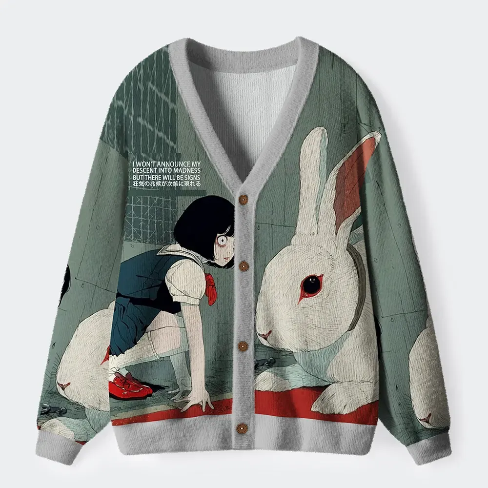 Tokyo-Tiger unny Rabbit: Signs Of Madness Gradually Appear Ugly Cardigan Sweater