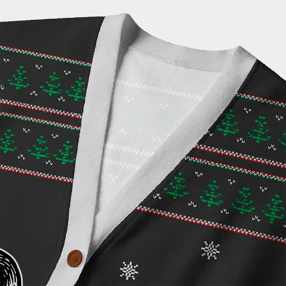 Tokyo-Tiger Overstimulated but Festive Christmas Ugly Cardigan Sweater