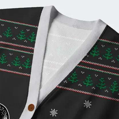 Tokyo-Tiger Overstimulated but Festive Christmas Ugly Cardigan Sweater