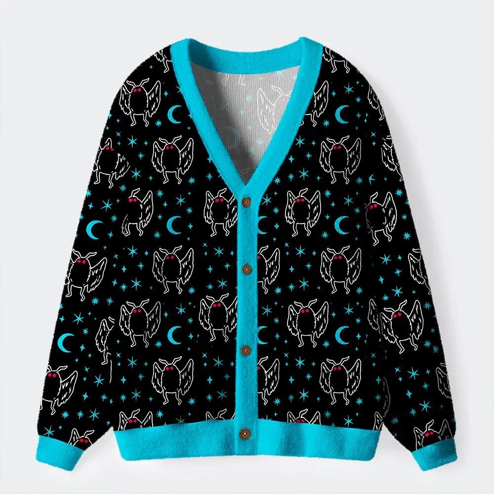 Tokyo-Tiger Mothra's Midnight Dance Ugly Cardigan Sweater