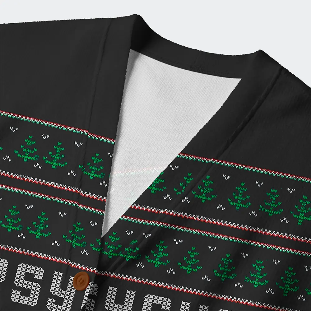 Tokyo-Tiger Overstimulated but Festive Ugly Cardigan Sweater