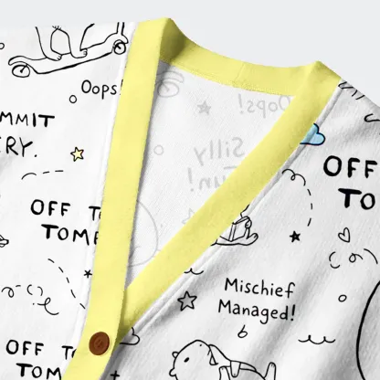 Tokyo-Tiger Capybara Is Ready To Do Something Bad Ugly Cardigan Sweater