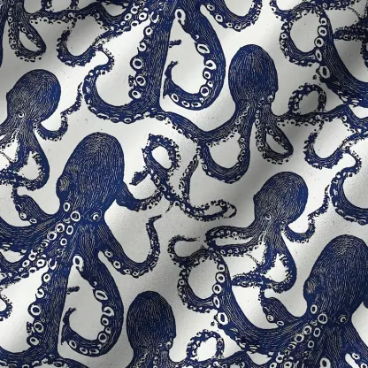 Tokyo-Tiger Ocean Octopus Cuban Collar Shirt