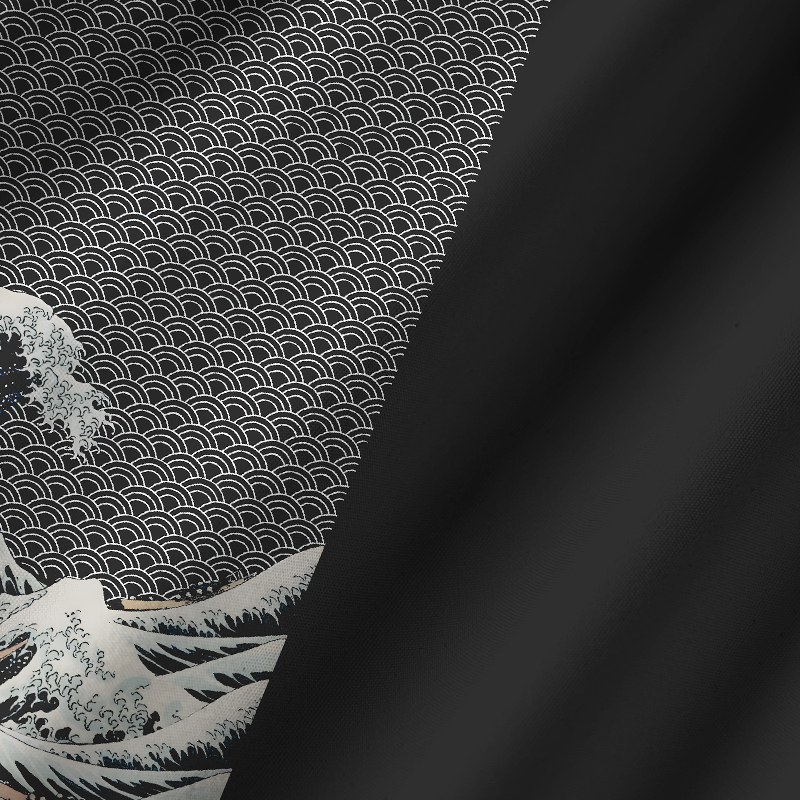 Tokyo-Tiger Half Of The Wave Cuban Collar Shirt