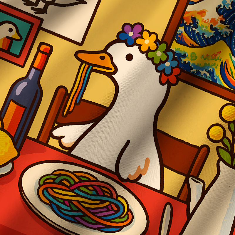 Tokyo-Tiger More Spaghetti Less Upsetti Goose Cuban Collar Shirt