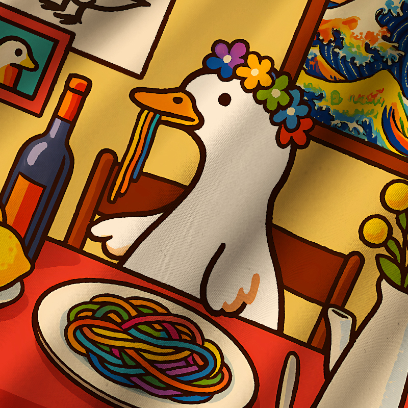 Tokyo-Tiger More Spaghetti Less Upsetti Goose Cuban Collar Shirt