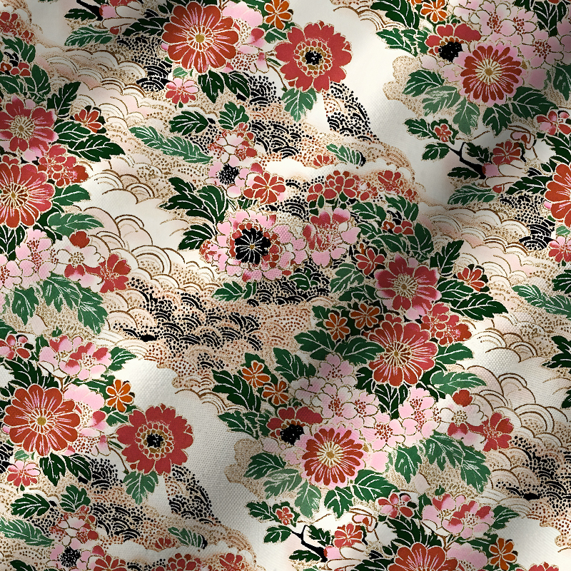 Tokyo-Tiger Floral Splendor Cuban Collar Shirt