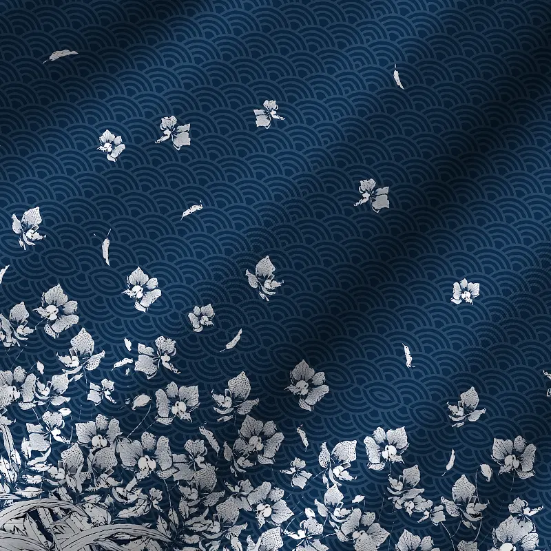 Tokyo-Tiger Falling Petals Cuban Collar Shirt