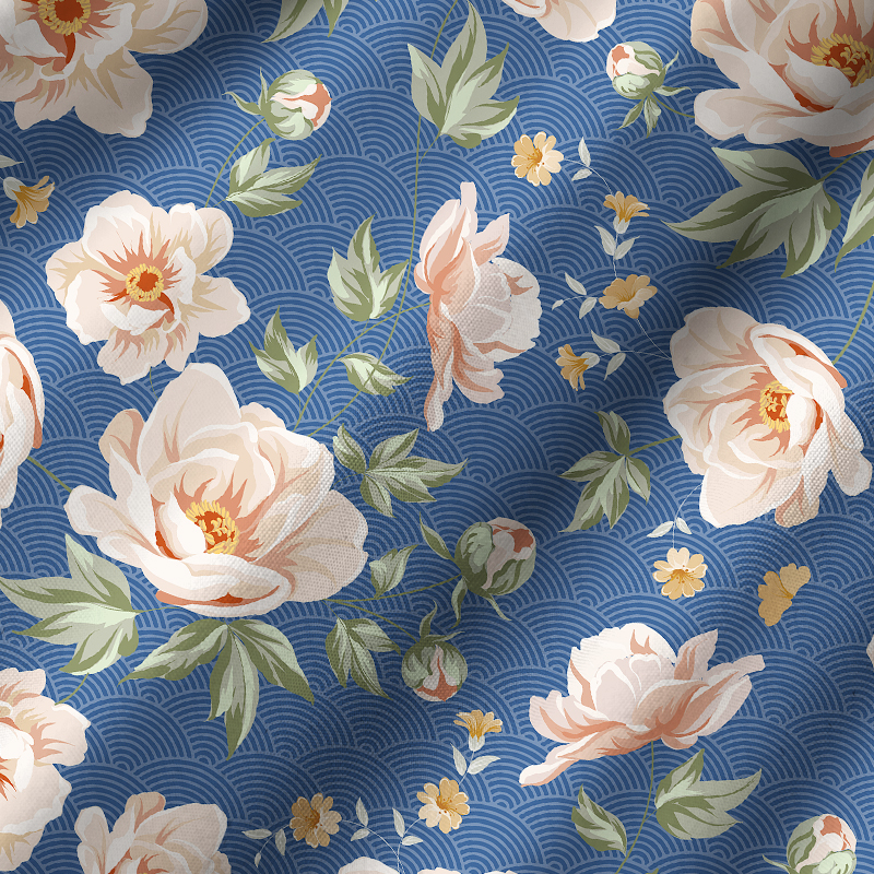 Tokyo-Tiger Flowers In The Waves Cuban Collar Shirt