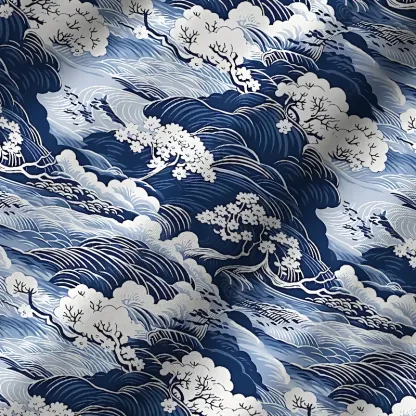 Tokyo-Tiger Traditional Japan Scenery Cuban Collar Shirt