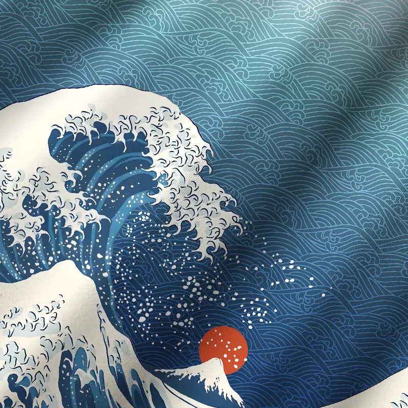 Tokyo-Tiger The Great Wave Off Fuji Aloha Cuban Collar Shirt