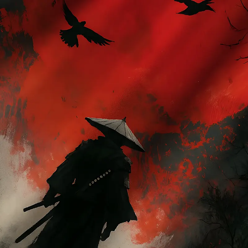 Tokyo-Tiger Blood Night Samura Cuban Collar Shirt