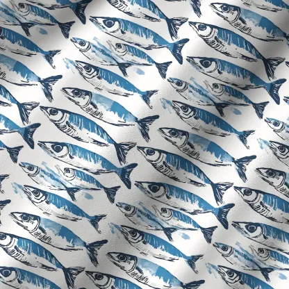 Tokyo-Tiger Oceanic Fish Cuban Collar Shirt