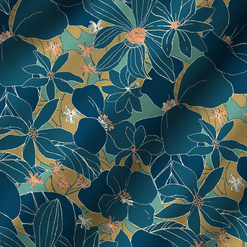 Tokyo-Tiger Blooming Flowers Cuban Collar Shirt