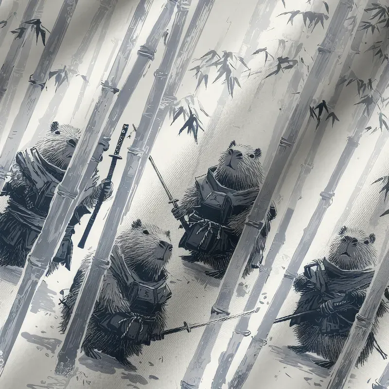 Tokyo-Tiger Capybara Japanese Samurai Cuban Collar Shirt