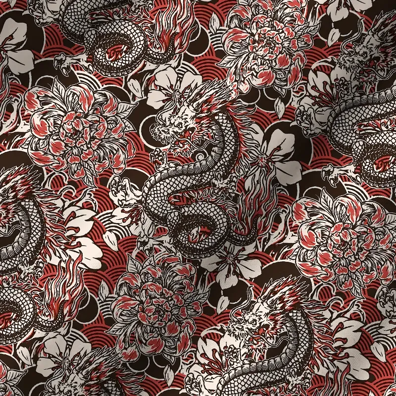 Tokyo-Tiger Japanese Retro Dragon Cuban Collar Shirt