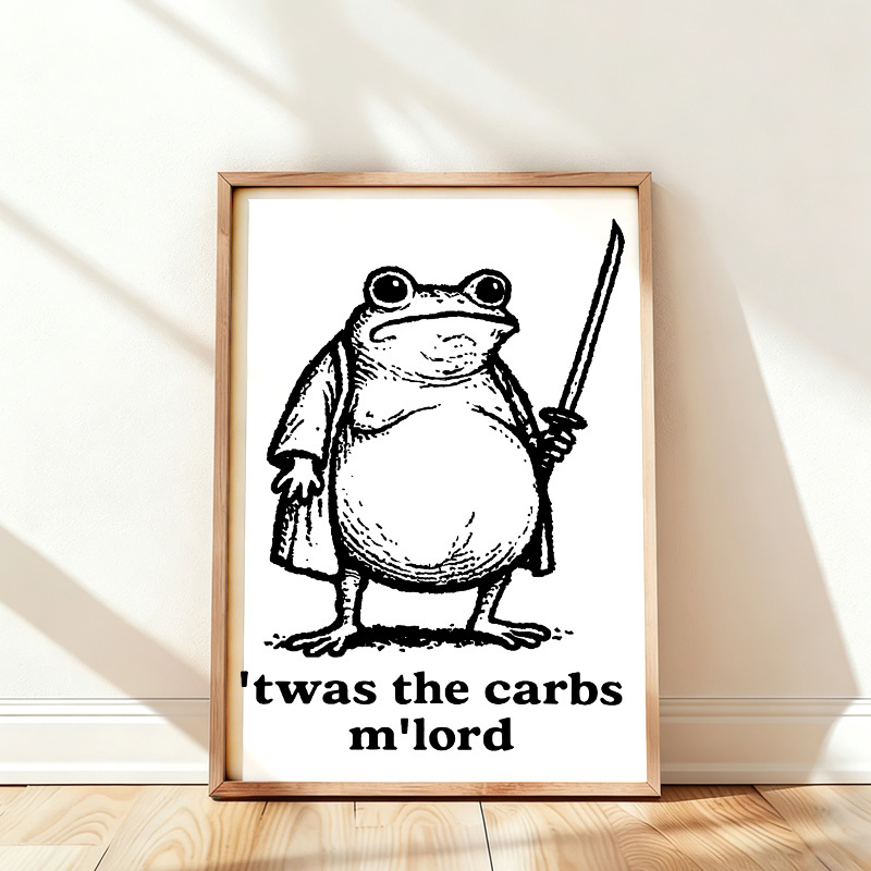 Tokyo-Tiger Funny Fat Samurai Frog Wall Art Poster
