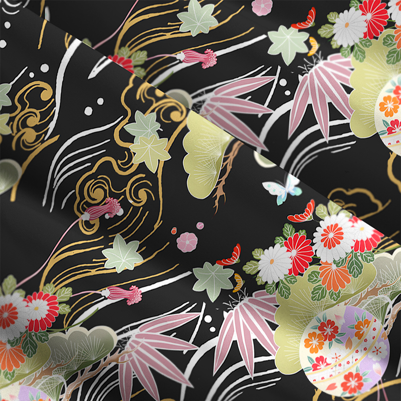 Tokyo-Tiger Floral And Cloud Maxi Dress