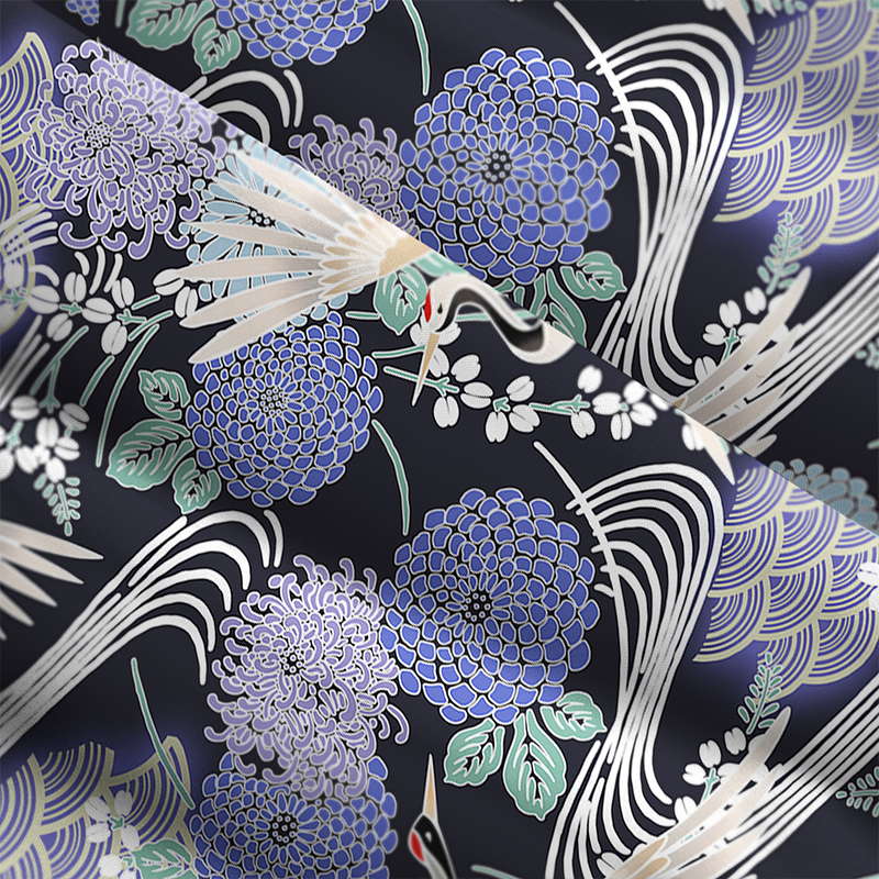 Tokyo-Tiger Cranes And Blooms Maxi Dress