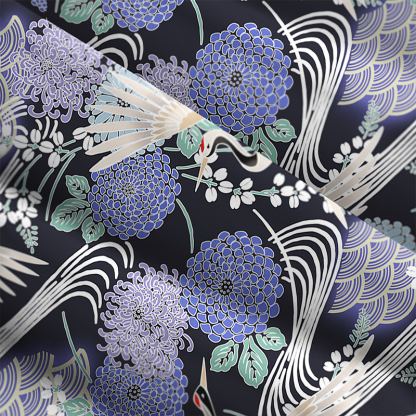 Tokyo-Tiger Cranes And Blooms Maxi Dress
