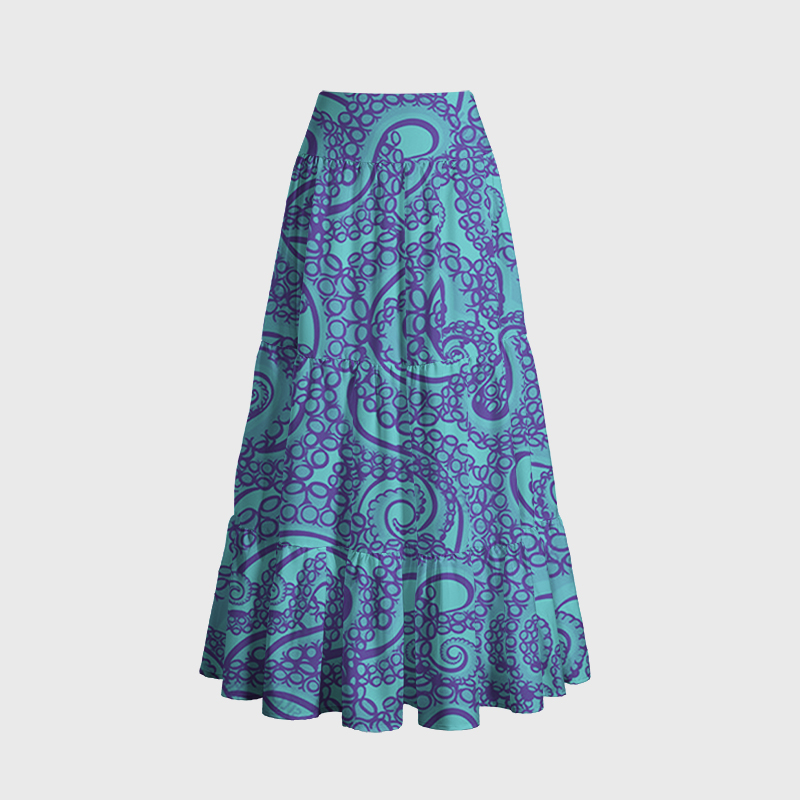 Tokyo-Tiger Octopus Tentacles Maxi Skirt