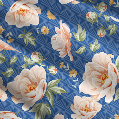 Tokyo-Tiger Flowers In The Waves Maxi Skirt