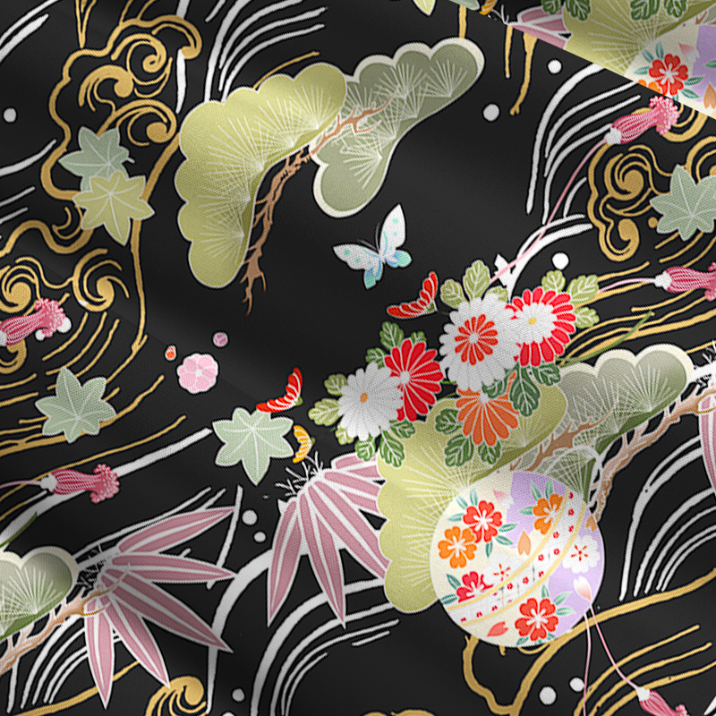 Tokyo-Tiger Floral And Cloud Maxi Skirt