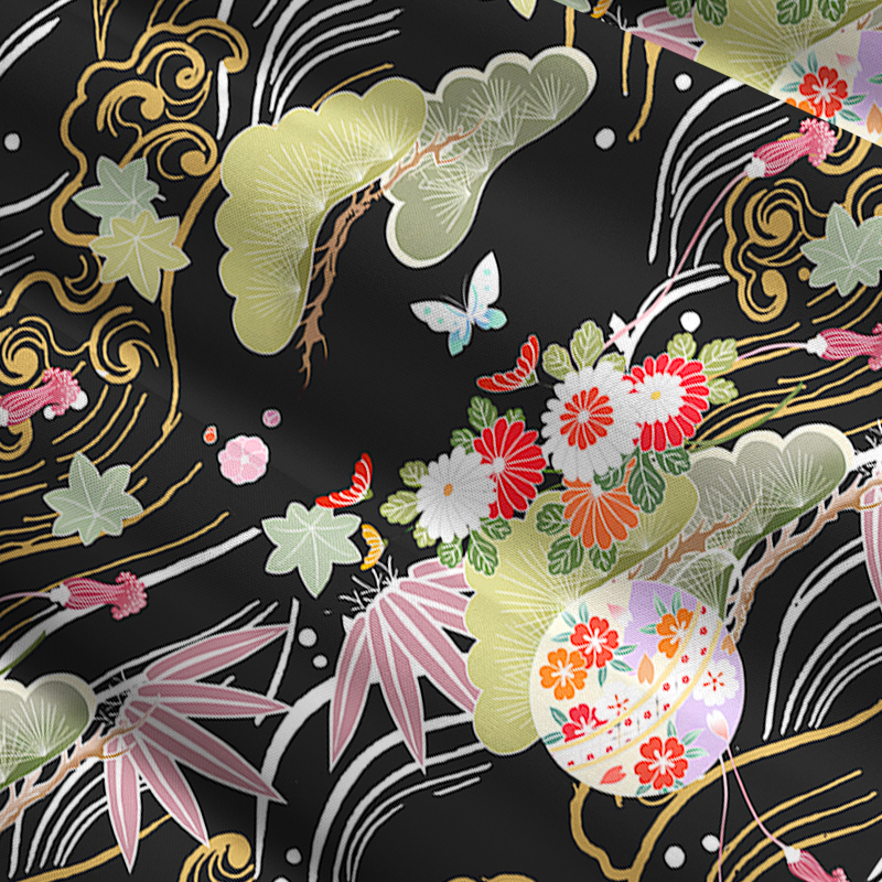 Tokyo-Tiger Floral And Cloud Maxi Skirt