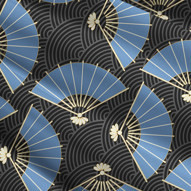 Tokyo-Tiger Folding Fans And Waves Maxi Skirt