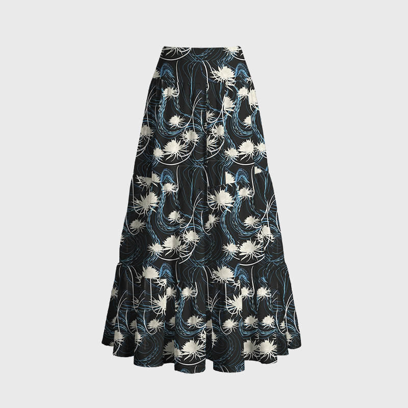 Tokyo-Tiger Graceful Daisy Maxi Skirt