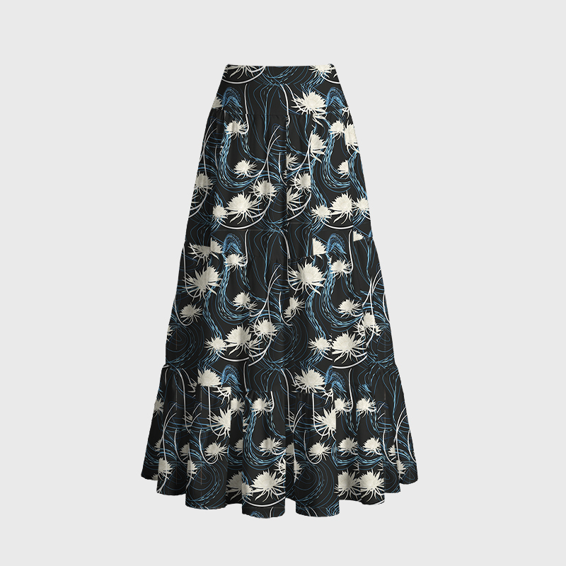 Tokyo-Tiger Graceful Daisy Maxi Skirt